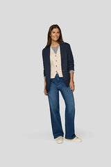 BLUE V NECK LONG SLEEVE SHIRT