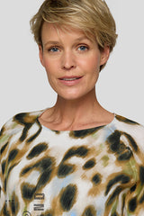 LEOPARD PRINT BLUE GRADIENT LONG SLEEVE SHIRT