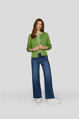 GREEN LIGHTWEIGHT BUTTONED CARDIGAN