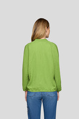 GREEN V NECK LONG SLEEVE SHIRT