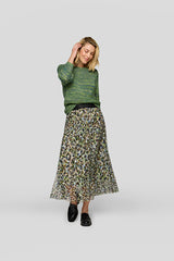 GREEN MULTICOLOR ACCENTS LONG SLEEVE SHIRT