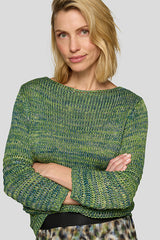 GREEN MULTICOLOR ACCENTS LONG SLEEVE SHIRT