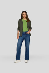 GREEN OPEN FRONT KNIT CARDIGAN