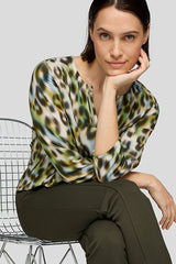 LEOPARD PRINT V NECK BLOUSE