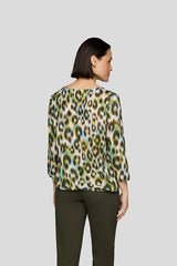 LEOPARD PRINT V NECK BLOUSE