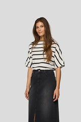 BLACK WHITE SHORT SLEEVE SHIRT