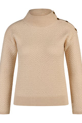 WHITE TURTLENECK KNIT SWEATER