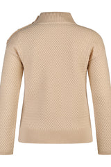 WHITE TURTLENECK KNIT SWEATER