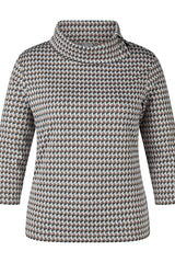 CASUAL HIGH NECK THREE QUARTER SLEEVE TOP