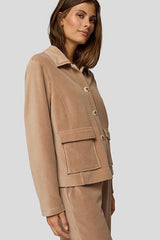 BEIGE BUTTON UP JACKET