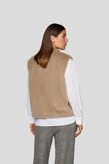 TAN FLEECE SLEEVELESS VEST