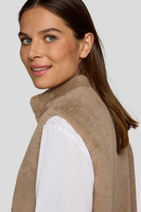 TAN FLEECE SLEEVELESS VEST