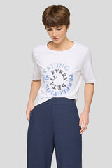 SEQUIN PRINT ROUND NECK T-SHIRT
