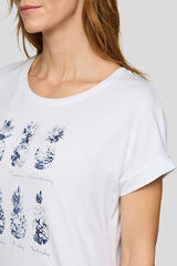 PINEAPPLE MOTIF ROUND NECK T-SHIRT