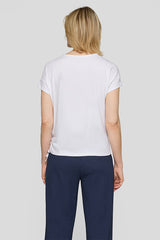FRONT PRINT SIDE RUCHING T-SHIRT