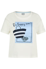 GRAPHIC PRINT WHITE CASUAL T-SHIRT