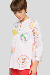 PRINT LONG SLEEVE BLOUSE