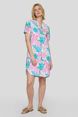 FLORAL PRINT TIE-NECK DRESS