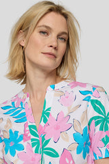 FLORAL PRINT TIE-NECK DRESS