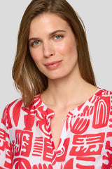 ABSTRACT PRINT LONG SLEEVE BLOUSE