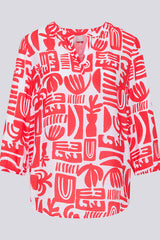 ABSTRACT PRINT LONG SLEEVE BLOUSE
