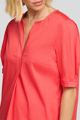 TIE-NECK SHORT SLEEVE DRESS