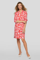 ABSTRACT PRINT SHIRT DRESS