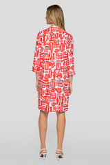 ABSTRACT PRINT SHIRT DRESS