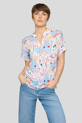 ABSTRACT PRINT SHORT SLEEVE SHIRT