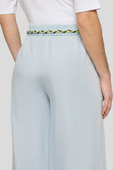 BRAIDED DRAWSTRING WIDE LYOCELL TROUSERS