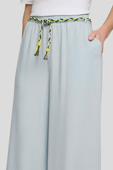 BRAIDED DRAWSTRING WIDE LYOCELL TROUSERS