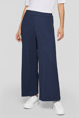 ELASTICATED WAISTBAND WIDE-LEG TROUSERS