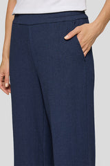 ELASTICATED WAISTBAND WIDE-LEG TROUSERS