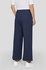 ELASTICATED WAISTBAND WIDE-LEG TROUSERS
