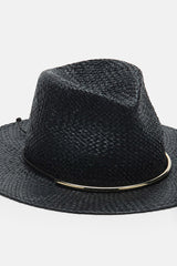 RAME BLACK WOVEN FEDORA HAT