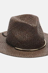 RAME BROWN WOVEN FEDORA HAT