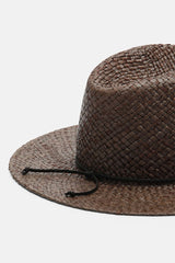RAME BROWN WOVEN FEDORA HAT