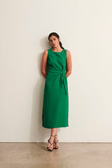 RAVISSANTE11-UNI GREEN CREPE DRESS
