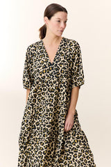 RIZI LEOPARD PRINT LONG DRESS