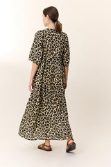 RIZI LEOPARD PRINT LONG DRESS