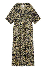 RIZI LEOPARD PRINT LONG DRESS