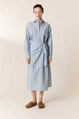 REBECCA STRIPED SHIRT DRESS