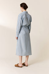 REBECCA STRIPED SHIRT DRESS