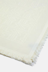 ROMANZO H WHITE WOOL SILK-BLEND SCARF