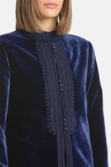 SAIA BLUE ELEGANT VELVET JACKET