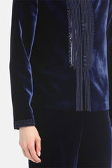 SAIA BLUE ELEGANT VELVET JACKET