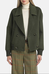 SAMBAS GREEN CROPPED DOUBLE-BREASTED JACKET