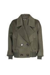SAMBAS GREEN CROPPED DOUBLE-BREASTED JACKET