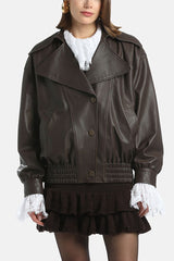 SELENIO LEATHER AVIATOR JACKET