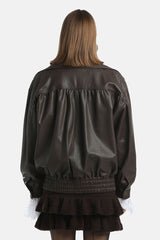 SELENIO LEATHER AVIATOR JACKET
